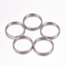 100Pcs 304 Stainless Steel Split Rings Steel Color 16x2mm 14mm inner diameter