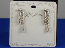 Brighton Silver Plated MERIDIAN DUET Enamel Crystal Drop Earrings JA1741 $58