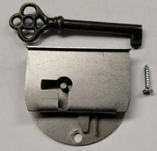 SMALL RIGHT HAND Half Mortise lock key Drawer cabinet door clock antique retro 