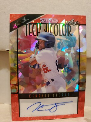 Kendall George 2023 Leaf Vivid Atomic Technicolor Auto 1/8 Prospect Rookie
