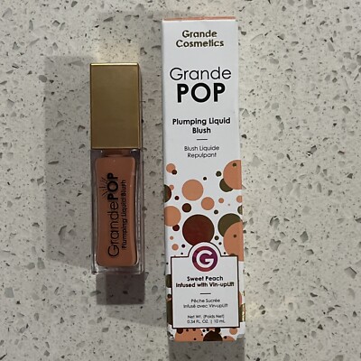 Grande Cosmetics POP Plumping Liquid Blush Sweet Peach Cheek Lift 10ml New/Boxed