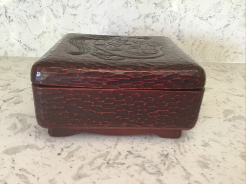 Kamakura Bori Lack Holz Box Japanische Okina Noh Maske 7,5” x 7,5”x 4” - Bild 5 von 13