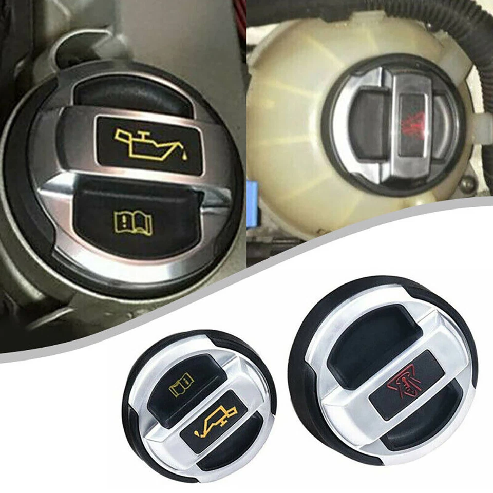 Tapa de llenado de aceite 2 piezas reacondicionamiento tapa de tanque de expansión de refrigerante 420103485B para Audi R8 con Foto 4 de 4