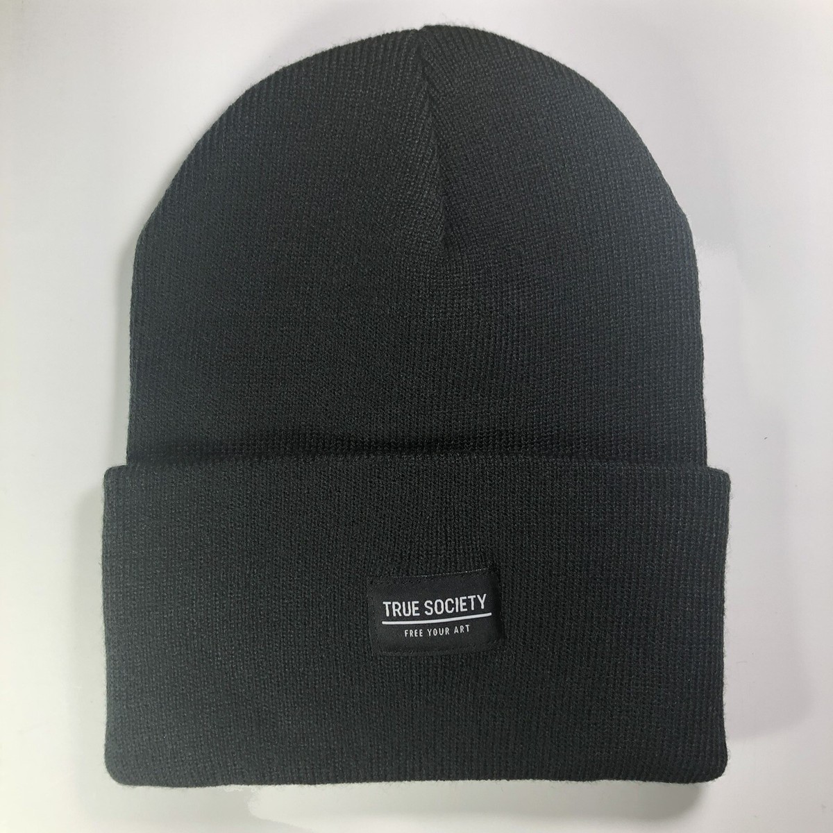 Unisex TRUE SOCIETY Beanie Acrylic Winter Hat Pull On Closure Knit