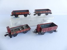 364 / 365 / MARKLIN ANCIEN METAL HO 4 WAGONS A ESSIEUX DIVERS