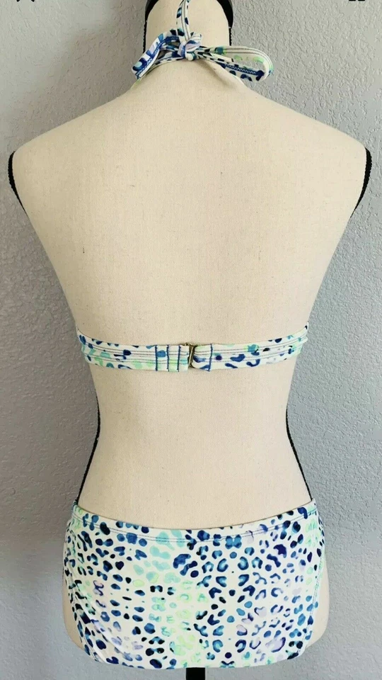 Xhilaration Mujer S/M Bikini Traje de Baño 2 Piezas Traje de Baño Azul Aqua Animal Print Foto 2 de 4