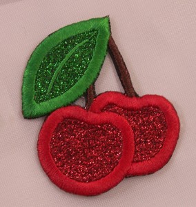 Download Embroidered Glitter Red Cherries Cherry Fruit Applique Jacket Patch Iron On Usa Ebay
