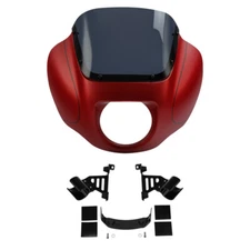Fairing Windshield & Bracket Fit For Harley Street Bob 18-25 19 Wicked Red Demin