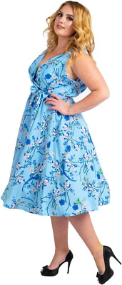 NWT $50 SIZE 22 W Miss Lavish London Women's Plus Size Dresses Floral