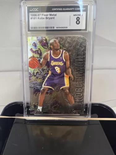 KOBE BRYANT 1996 FLEER METAL #181 FOIL EMBOSSED ROOKIE RC NM/MINT CGC 8 GEM!!