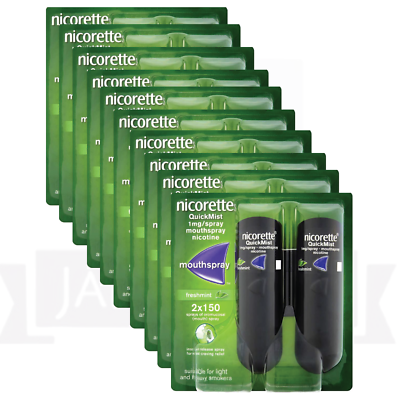 Nicorette Quickmist Duo, 2 x 150 sprays-PACK OF 10- FREE SHIPPING Nicorette Quickmist Duo, 2 x 150 sprays-PACK OF 10- FREE SHIPPING