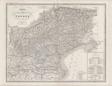 VENETO - Geographical Map VENETIAN PROVINCES - VALLARDI 1868