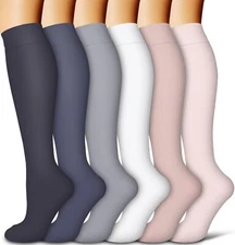 COOLOVER Copper Compression Socks for Women and Men(6 Pairs)-Best Support for...