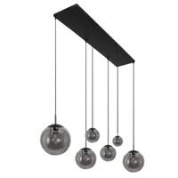 Pendelleuchte Deckenlampe HäNgelampe Esszimmerlampe Schwarz Rauchglas 6-Flammig