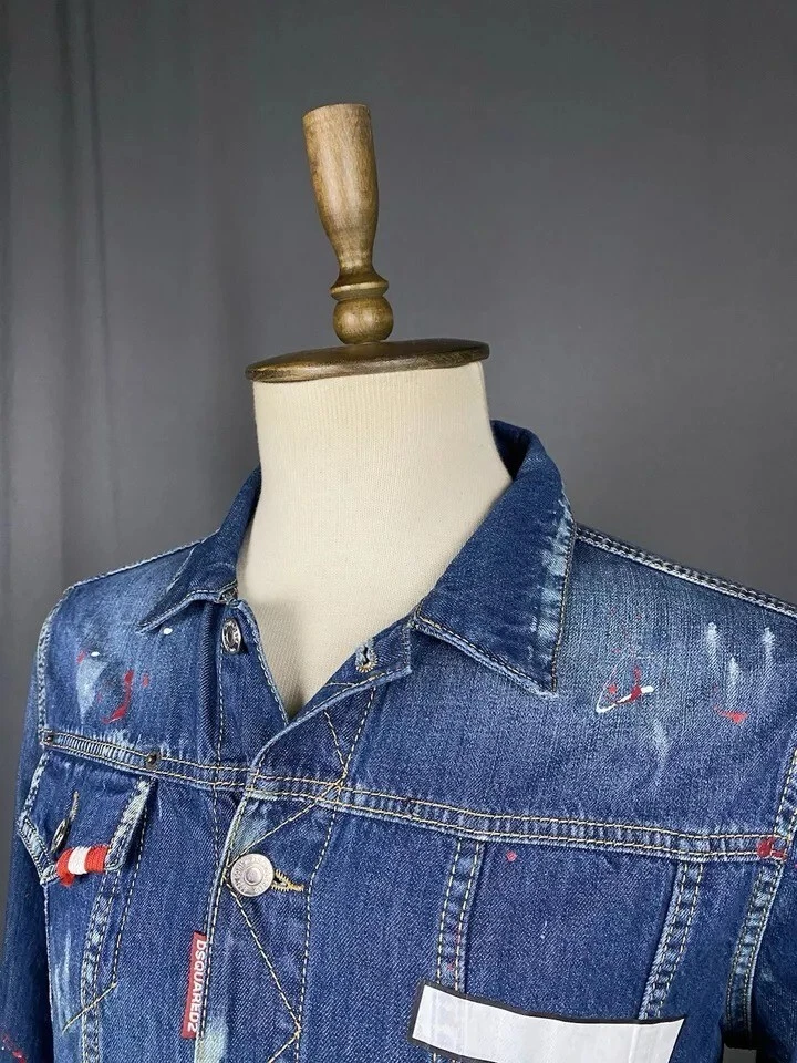 MINT! Dsquared2 ICON Men's Blue Denim Jeans Jacket Size 48 - Image 3 of 4