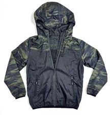 Ocean Current Boys Youth Rain Jacket Windbreaker Coat Camo Black Green Size M