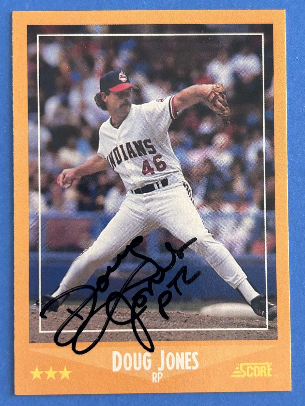 Doug Jones Autograph Signed 1988 Score Cleveland Indians
