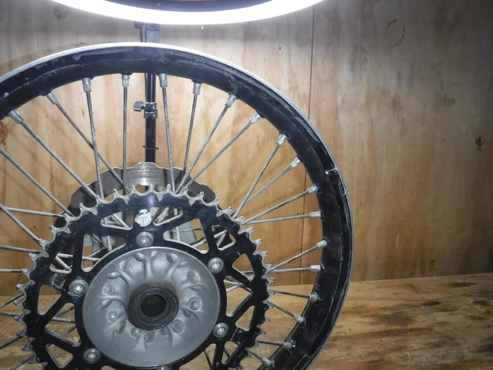 2010 Kx250f (B) Rear Black Wheel Rim Hub Spokes Complete - Image 3 of 4