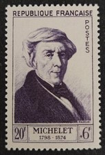 FRANCE 1953 TIMBRE 949 MICHELET CELEBRITE HISTORIEN neuf** VF MNH STAMP