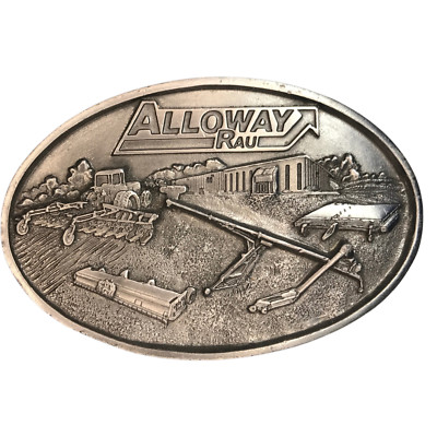 Vintage Alloway Rau Pewter Belt Buckle – Farm Equipment/Western Scene ...