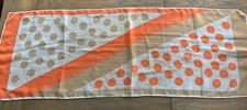 Vtg 70's Sheer Scarf Orange Fall Color Convertible Wind Hair Cover 44" L x 15"