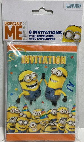 Despicable Me Minion Made Birthday Party Invitations 8 Count
