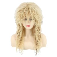Stylische Blonde Cosplay PerüCke Im 80Er Jahre Mullet-Stil, FüR Damen Und Herren