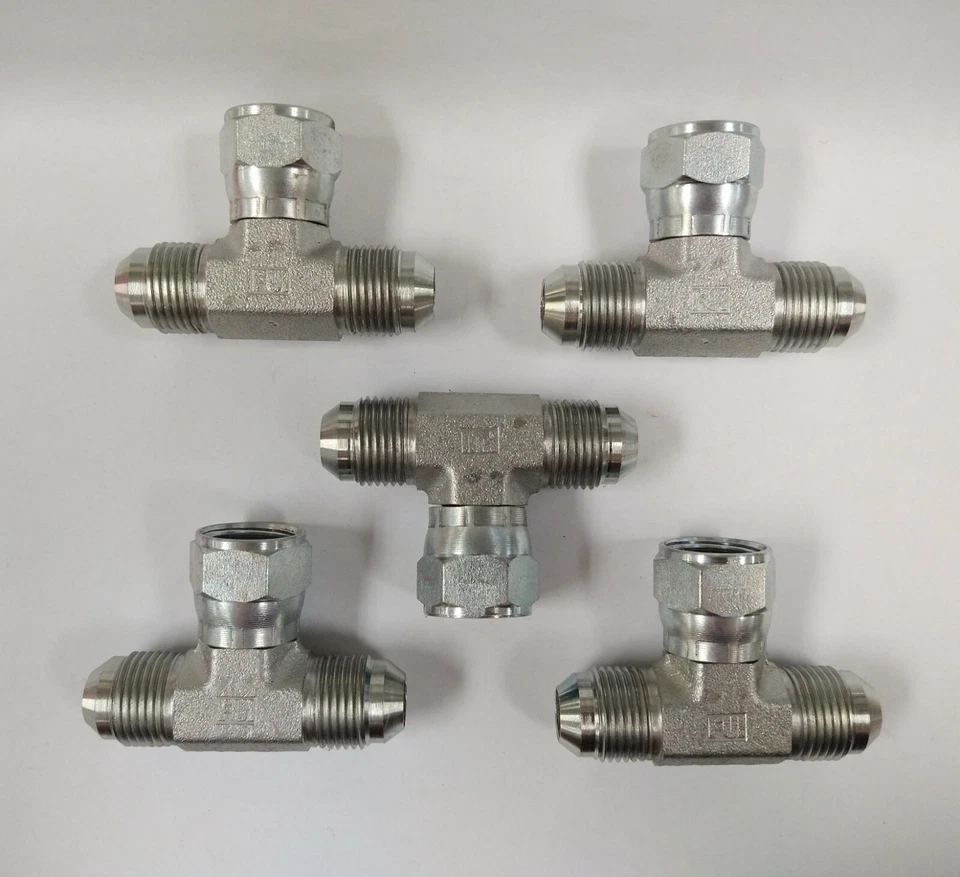 1/2" JIC TO 1/2" JIC TO 1/2" FJIC SWIVEL TEE FITTINGS (LOT OF 5) 6600-08-08-08 - Image 2 of 2