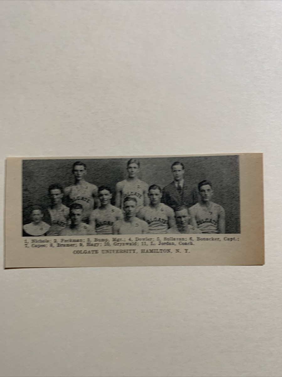 Colgate Red Raiders Grove City College PA 1930 Basketball Team