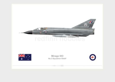 Warhead Illustrated Mirage IIIO 3 Sqn RAAF A3-31 Aircraft Print