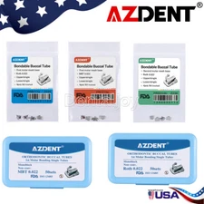 AZDENT Dental Orthodontic Buccal Tubes 1st 2nd Molar Roth/MBT 022 018 Bondable