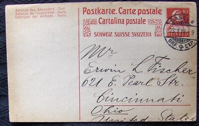 Switzerland, cut postcard in used condition 1918.