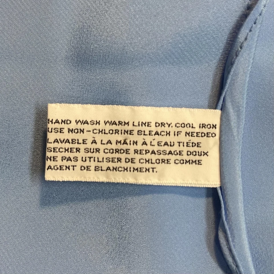 Vintage Satin Blue Neckerchief/Hair Scarf - Image 4 of 4