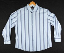 Ben Sherman Button Up Shirt, Mens Long Sleeve 100 Cotton XL Striped