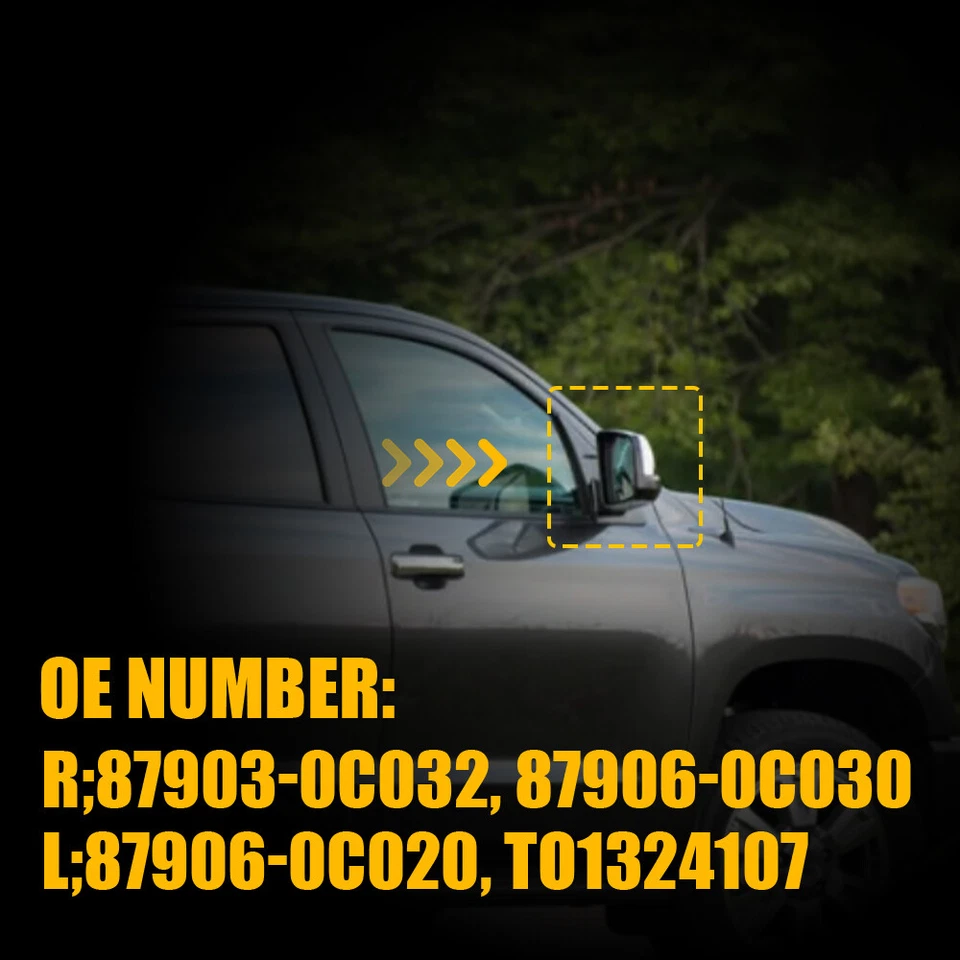 2PCS Right＆Left Side Mirror Glass Set For Tundra Sequoia 2007-2017 Heated Signal - Image 3 of 4