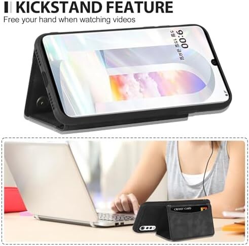 Shockproof Wallet Phone Case for LG Velvet 5G Verizon T-Mobile with Card Slots