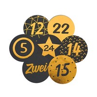 48 Adventskalenderzahlen Aufkleber Schwarz Matt,Gold (Angebot) Diy Kalender