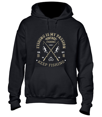 FISHING IS MY PASSION HOODY HOODIE KARPFENANGELN FISCHER GESCHENK KLEIDUNG TOP