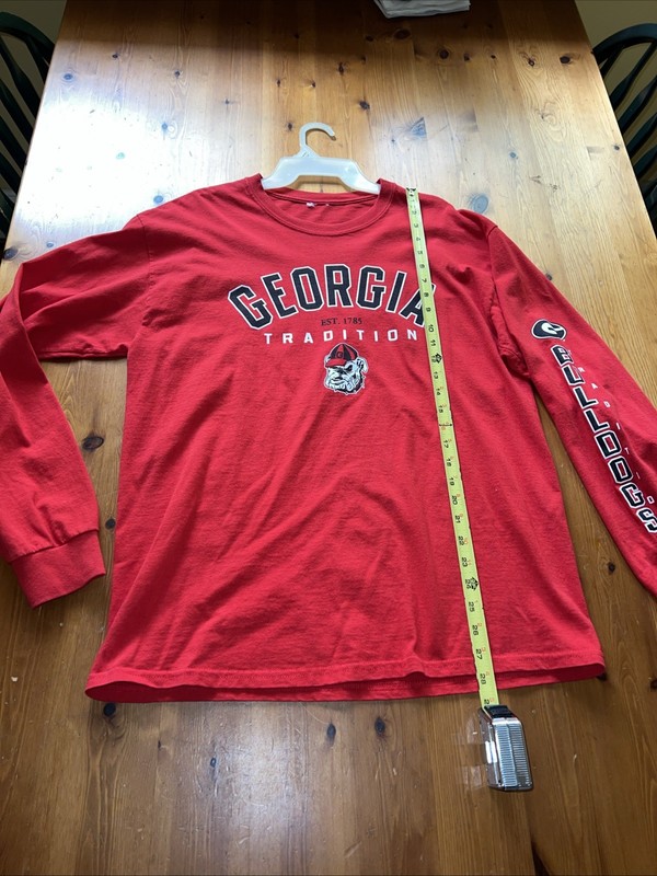 Georgia Bulldogs Tradition Red Long Sleeve T Shirt Size Large
