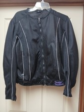 Harley Davidson Womens XL Mesh Riding Jacket Black, Purple Embroidered