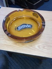 Large ( 7.5 Inches) Britvic Amber Glass Ashtray