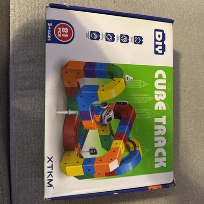 XTKM DIY Cube Track 81 Piece USB Powered Train STEM Interlocking Blocks Set