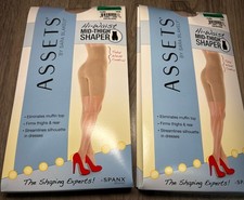 2 Assets By Sara Blakely Size 3 Nude Hi-Waist Mid-Thigh Shaper Womens Spanx