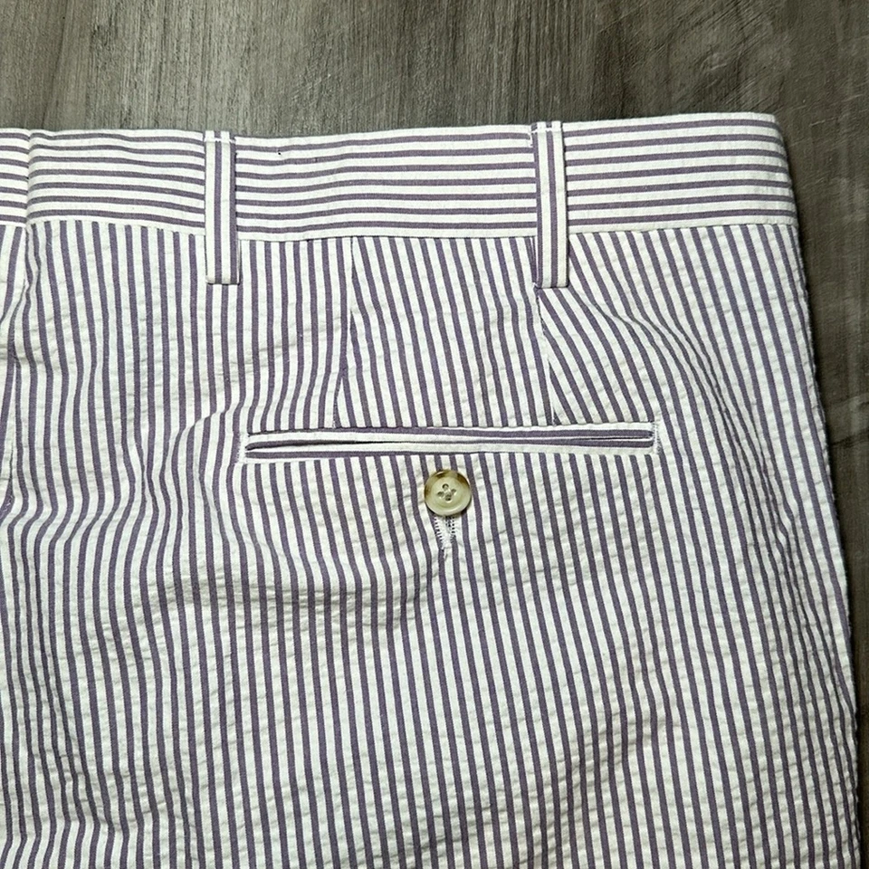 Berle Seersucker Striped Shorts - 40R - Image 3 of 4