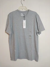 Calvin Klein Men's Smooth Cotton Solid Logo V-Neck T-Shirt Gray Size Large NWT