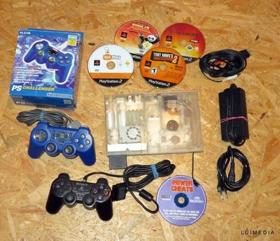 Sony PlayStation 2 Slimline PS2 Spielekonsole PAL  Transparent selten anschauen