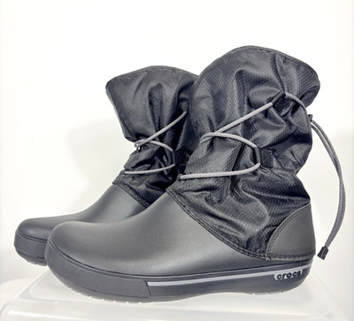 Crocs Crocband Women s Sz 11 Cinch Snow Rain Waterproof 201383 Black