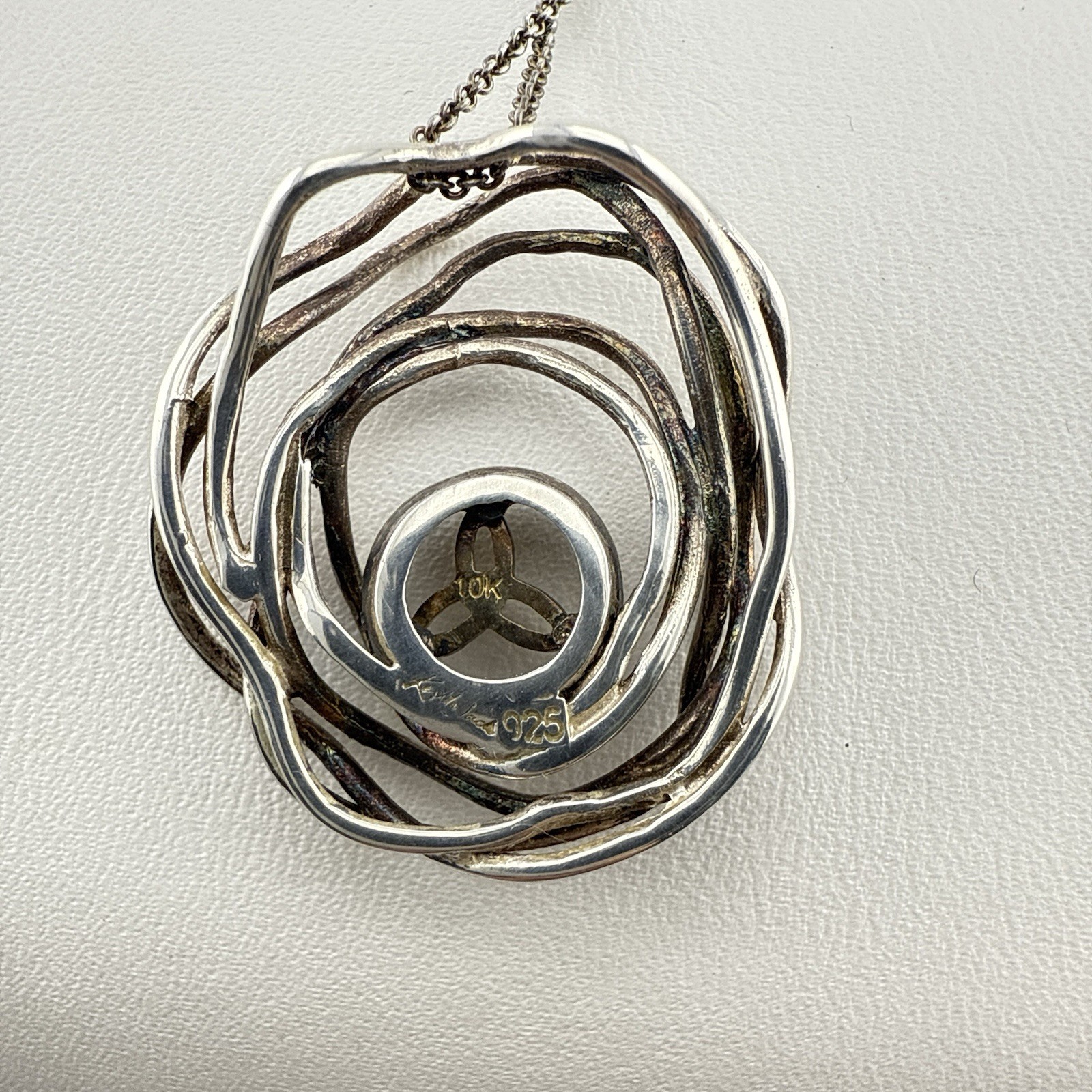 Keith Jack Necklace Celtic Cradle of Life Sterling Silver 10K Trinity Knot $290