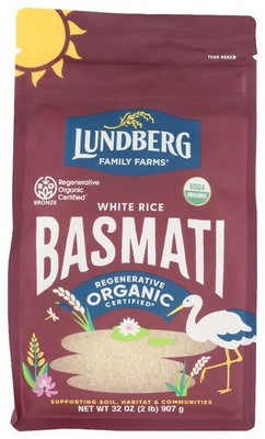 Lundberg Organic White Basmati Rice 32 oz (Pack of 6)