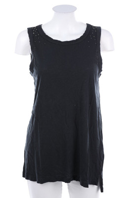 CURRENT/ELLIOTT Top Distressed Leinen 2 = D 36 dunkelblau